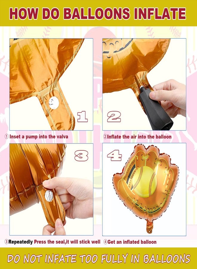 HEPAPATE Softball Party Balloons,12pcs Softball Glove Foil Balloons,Bat Balloon confetti balloon for Sports Theme Supplies Gender Reveal Baby Shower Decoration,Boys Girls Birthdays Party Supplies - Image 4